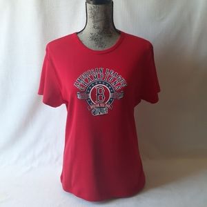 Boston Red Sox 07 American League champion women's red short sleeve top size XL